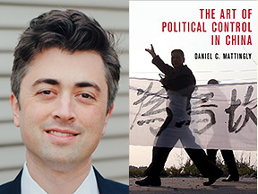 Asst. Professor Daniel Mattingly and cover of The Art of Political Control in China